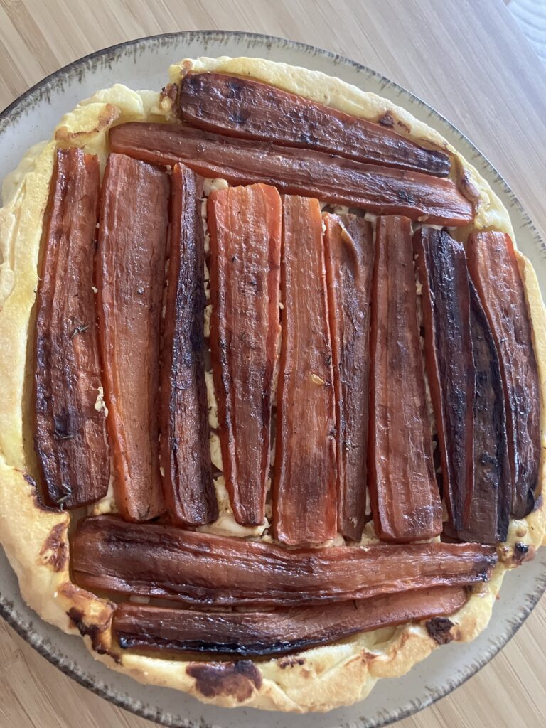 tarte tatin carottes repas équilibré préparé à domicile